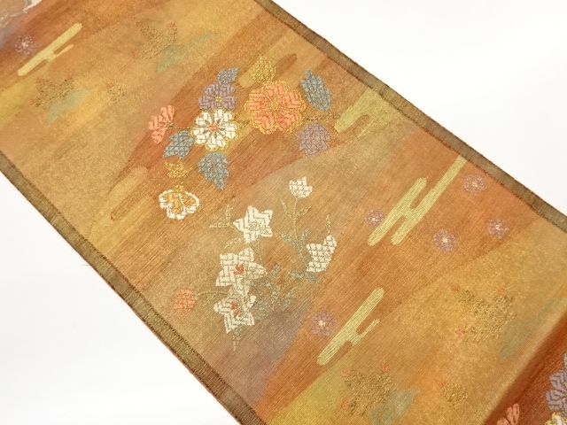 JAPANESE FUKURO OBI / WOVEN FLOWERS